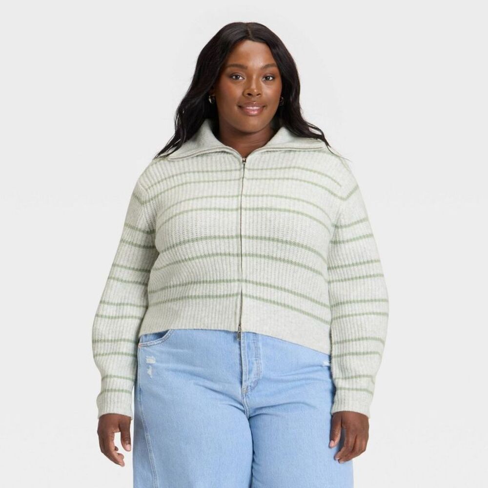 Universal Thread - Women's Full Zip Cardigan - Universal Thread Green Green